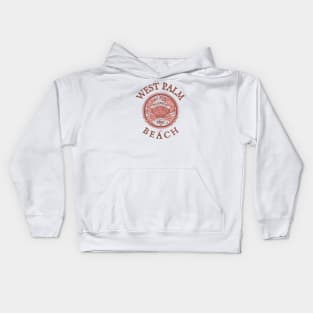 West Palm Beach, Florida, with Stone Crab on Wind Rose Kids Hoodie